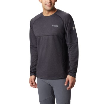 Columbia Mount Defiance Long Sleeve Crew Neck, Sudaderas Negros Para Hombre | 687301-AZR